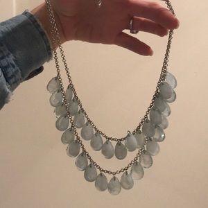 Double layered light blue necklace